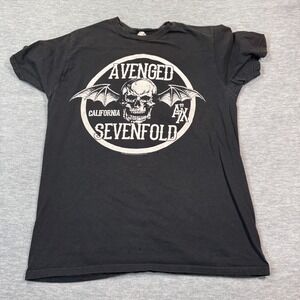 Avenged Sevenfold‎ T-Shirt Men M Black Skull Logo Band Graphic Tee Bay Island